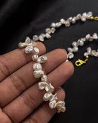 Gold plated White Chip Freshwater Pearl Necklace handmade by A Creator's Studio