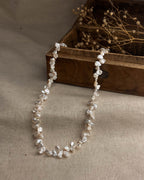 Gold plated White Chip Freshwater Pearl Necklace handmade by A Creator's Studio