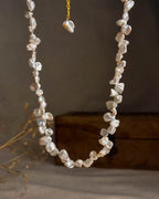 Gold plated White Chip Freshwater Pearl Necklace handmade by A Creator's Studio