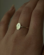 Birth Flower Ring Brass