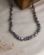 Gold Plated Black Chip Freshwater Pearl Necklace with lustrous pearls handmade by A Creator's studio