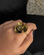 Brass Ring with flower shape  handmade by A Creator's Studio