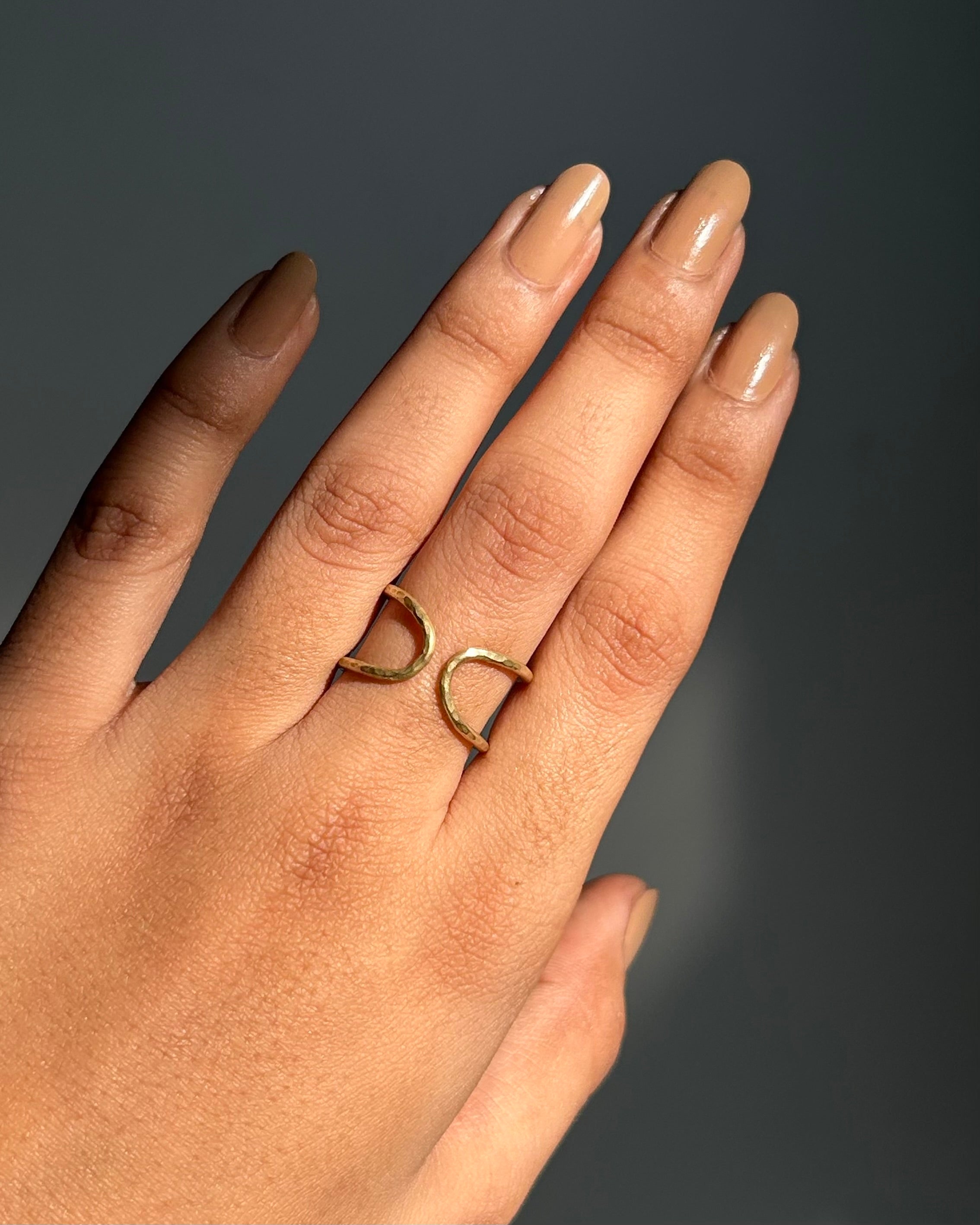 Brass ring with a unique design handmade by A Creator's Studio