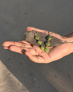 Gold Plated Jade stone Dangle Earrings handmade by A Creator's Studio