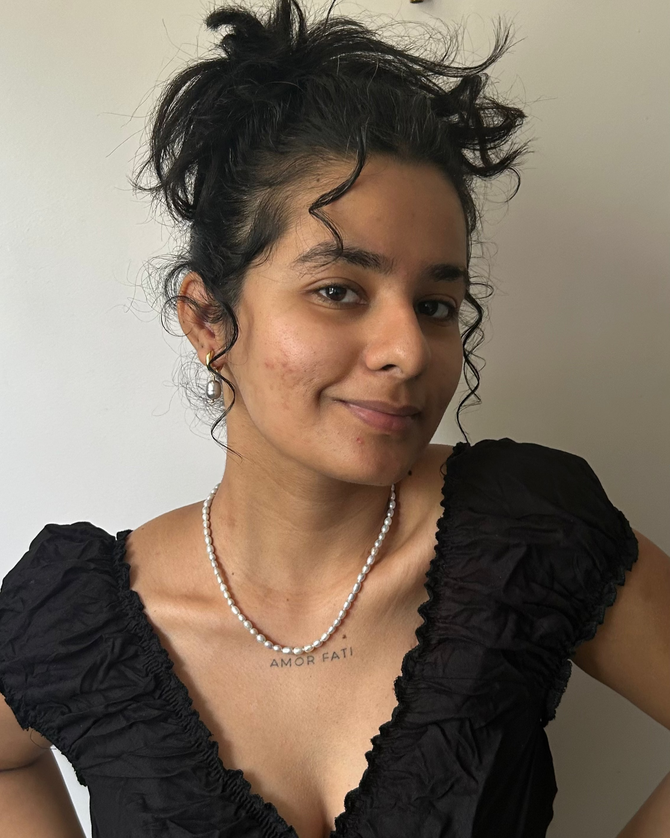 Gold Plated Grey Freshwater pearl necklace handmade by A Creator's Studio