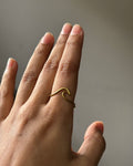 Wave Wired Ring Brass