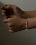 18K Gold Dipped Fresh Water Peal Link Bracelet handmade by A Creator's Studio