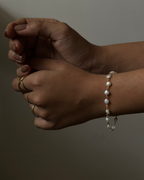 18K Gold Dipped Fresh Water Peal Link Bracelet handmade by A Creator's Studio