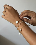 Pearl Coin Bracelet Gold Dipped