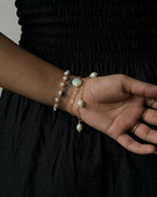 18K Gold Dipped Fresh Water Peal Link Bracelet handmade by A Creator's Studio