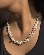 Gold plated White Chip Freshwater Pearl Necklace handmade by A Creator's Studio