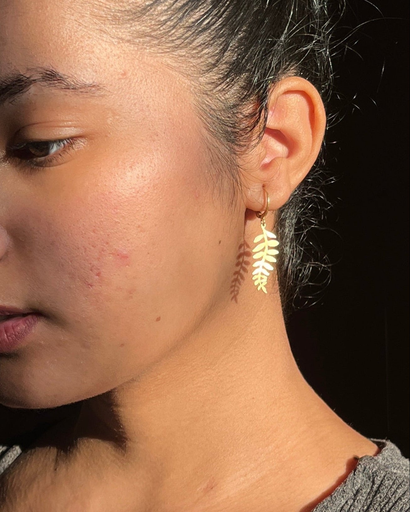 Gold Dipped Botanica Leaf Earrings handmade by A Creator's Studio