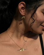 Gold Dipped Dainty Bow Drop Earrings handmade by A Creator's studio