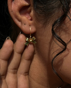 Gold Dipped Dainty Bow Drop Earrings handmade by A Creator's studio