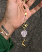 Rose Quartz Celestial Car Charm