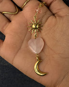 Rose Quartz Celestial Car Charm
