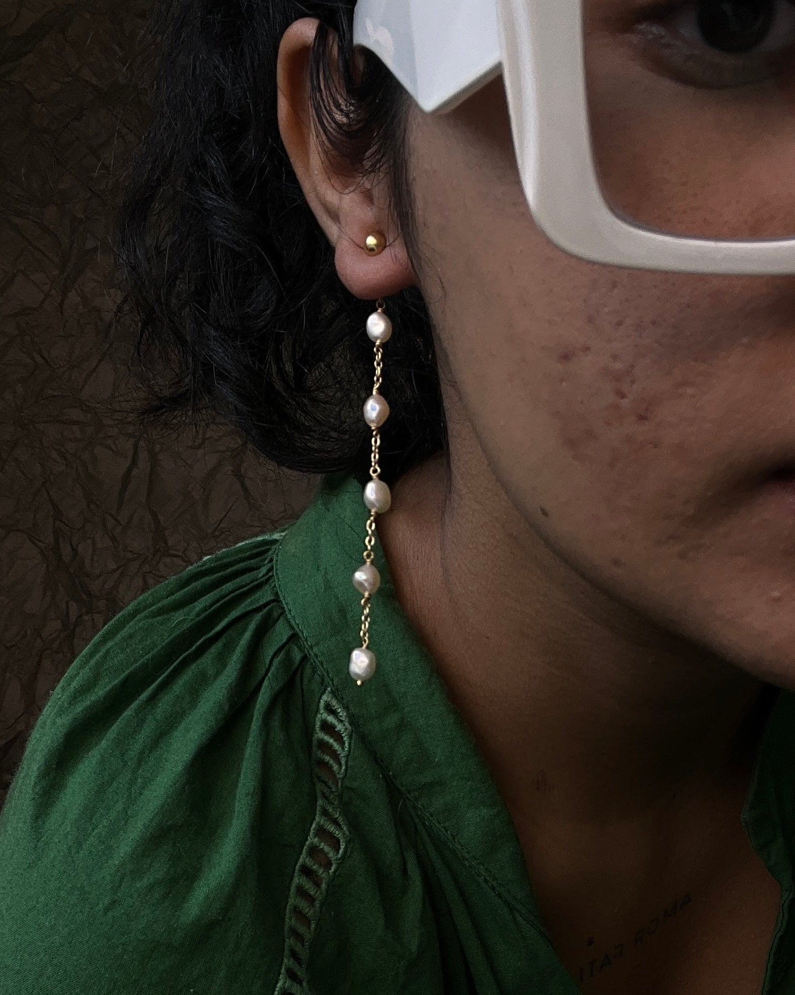 White Pearl Danglers (multi-wear)