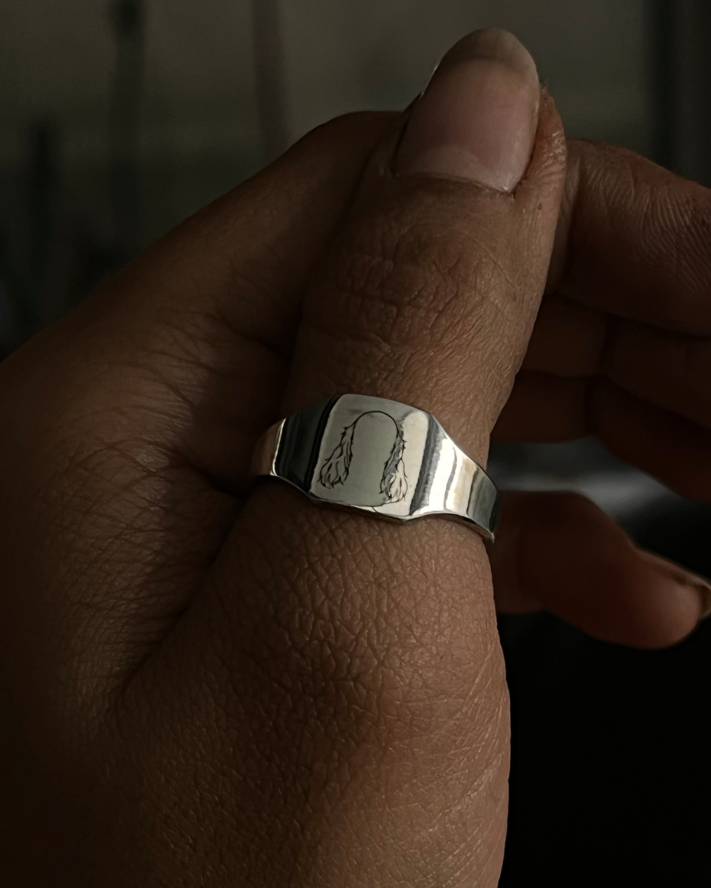 Square Signet Ring Silver