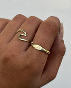 Brass ring with a unique sunset design handmade by A Creator's Studio
