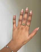 Sun and Moon Ring Set Brass