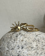 Brass ring with a unique sun and moon design handmade by A Creator's Studio