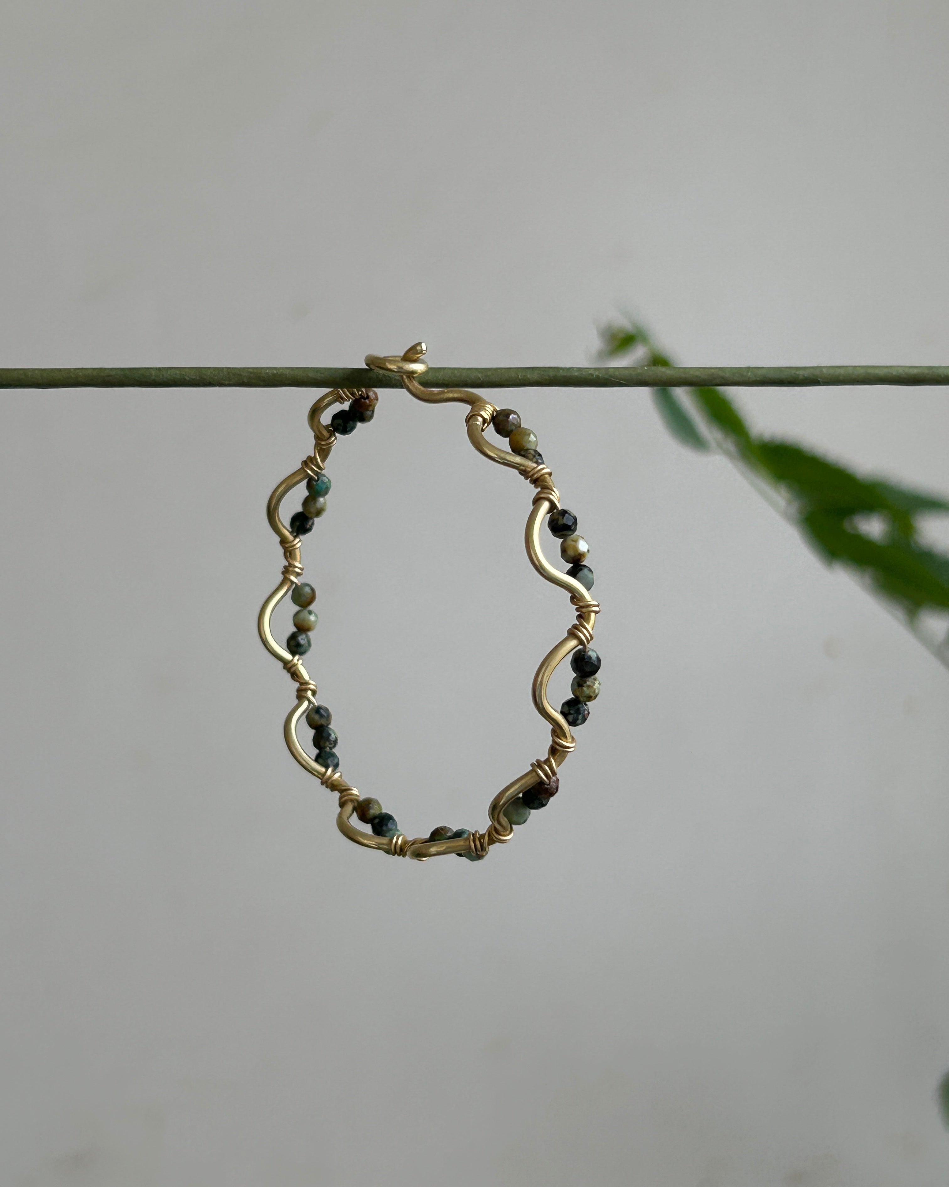 African Turquoise Crystal Bangle
