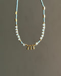 Blue Agates and Glass bead drop Anklet