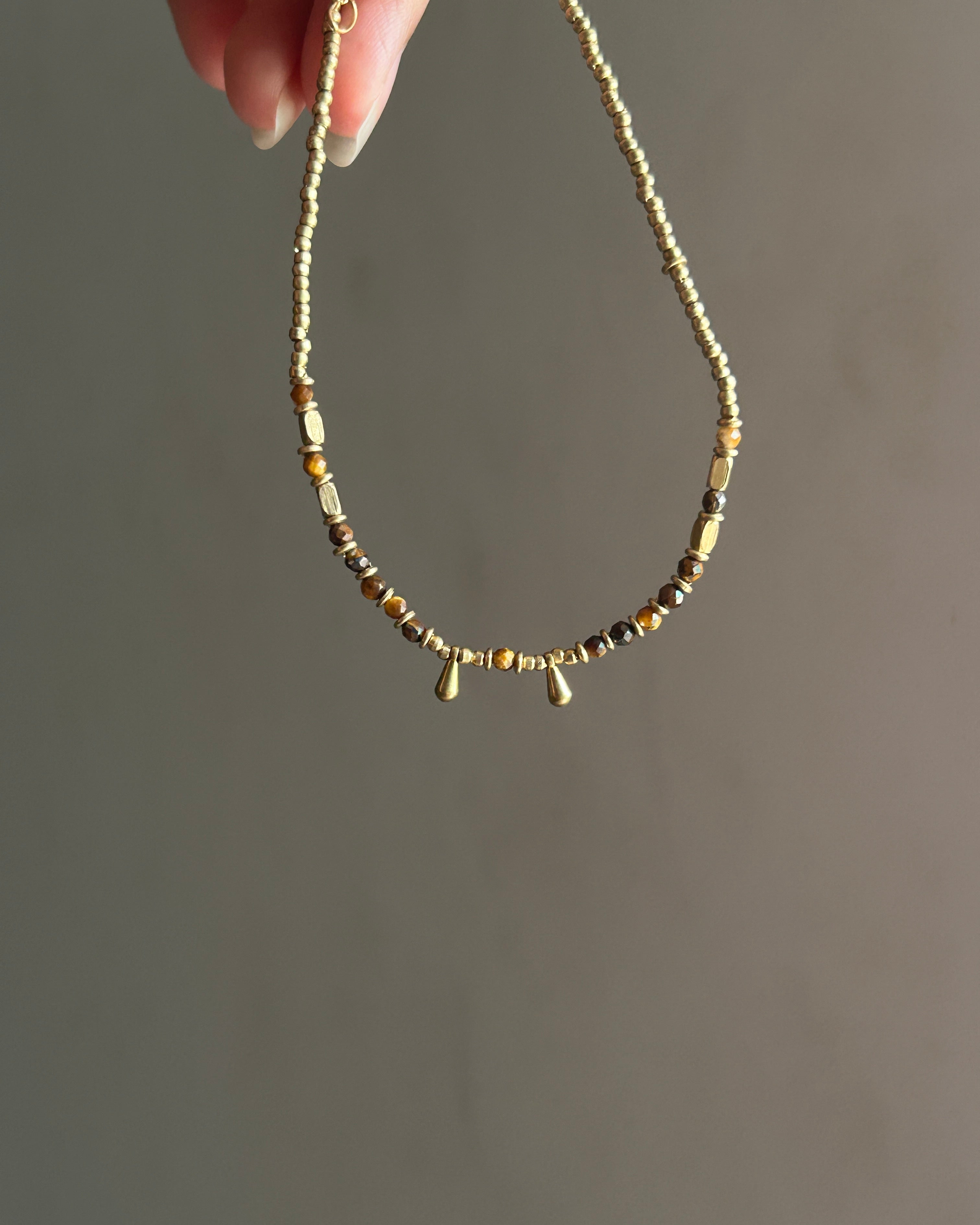 Tiger Eye drop Anklet