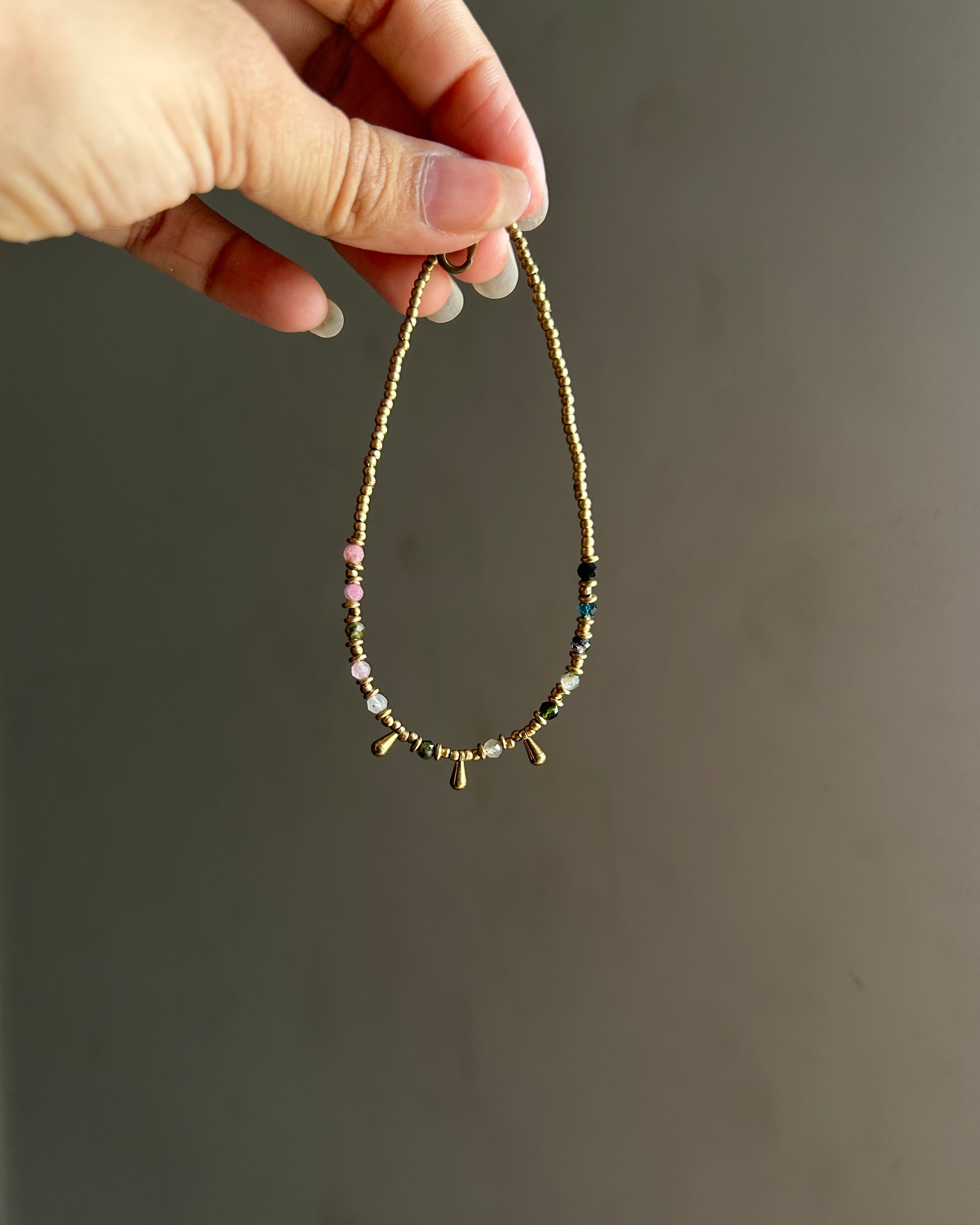 Multi Agate drop Anklet