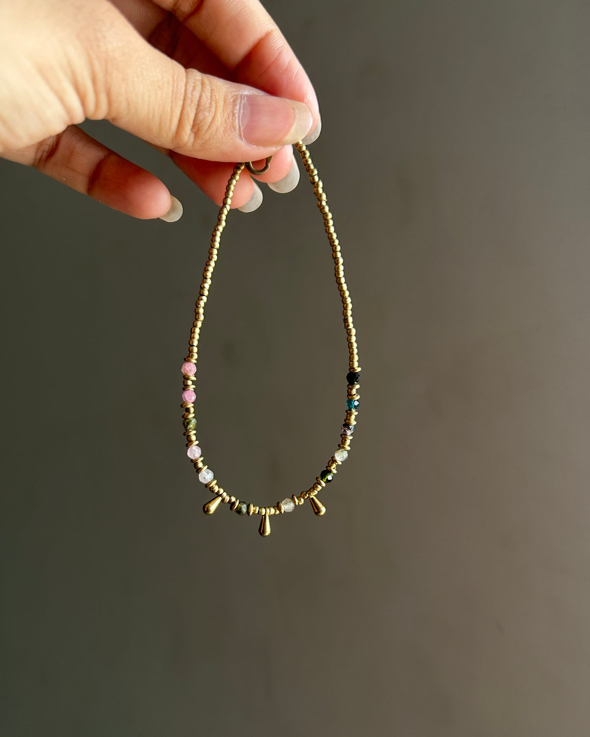 Multi Agate drop Anklet