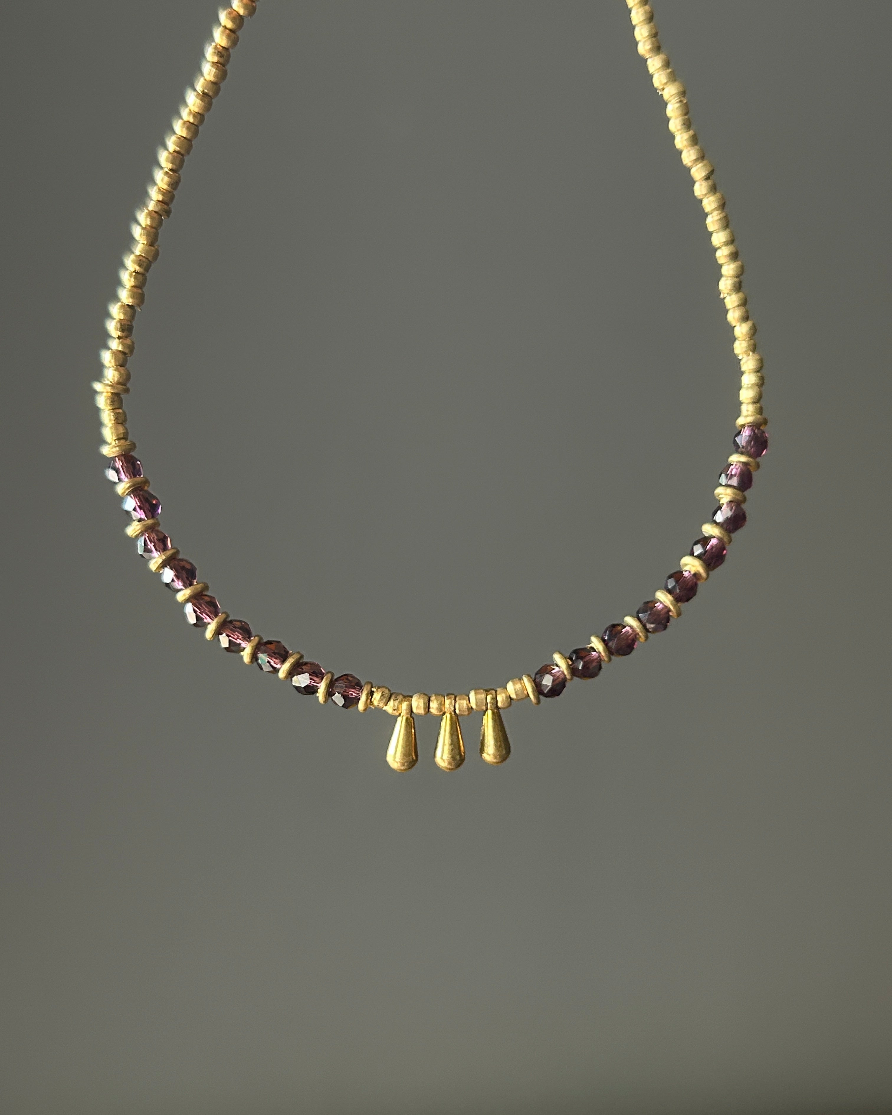 Amethyst drop Anklet