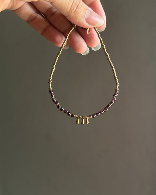 Amethyst drop Anklet