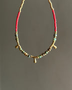 Red Agate and African Turquoise Bracelet
