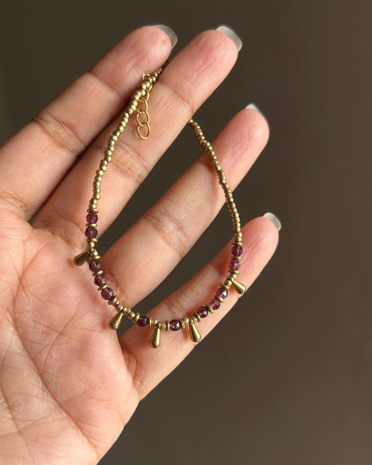 Amethyst Drop Bracelet