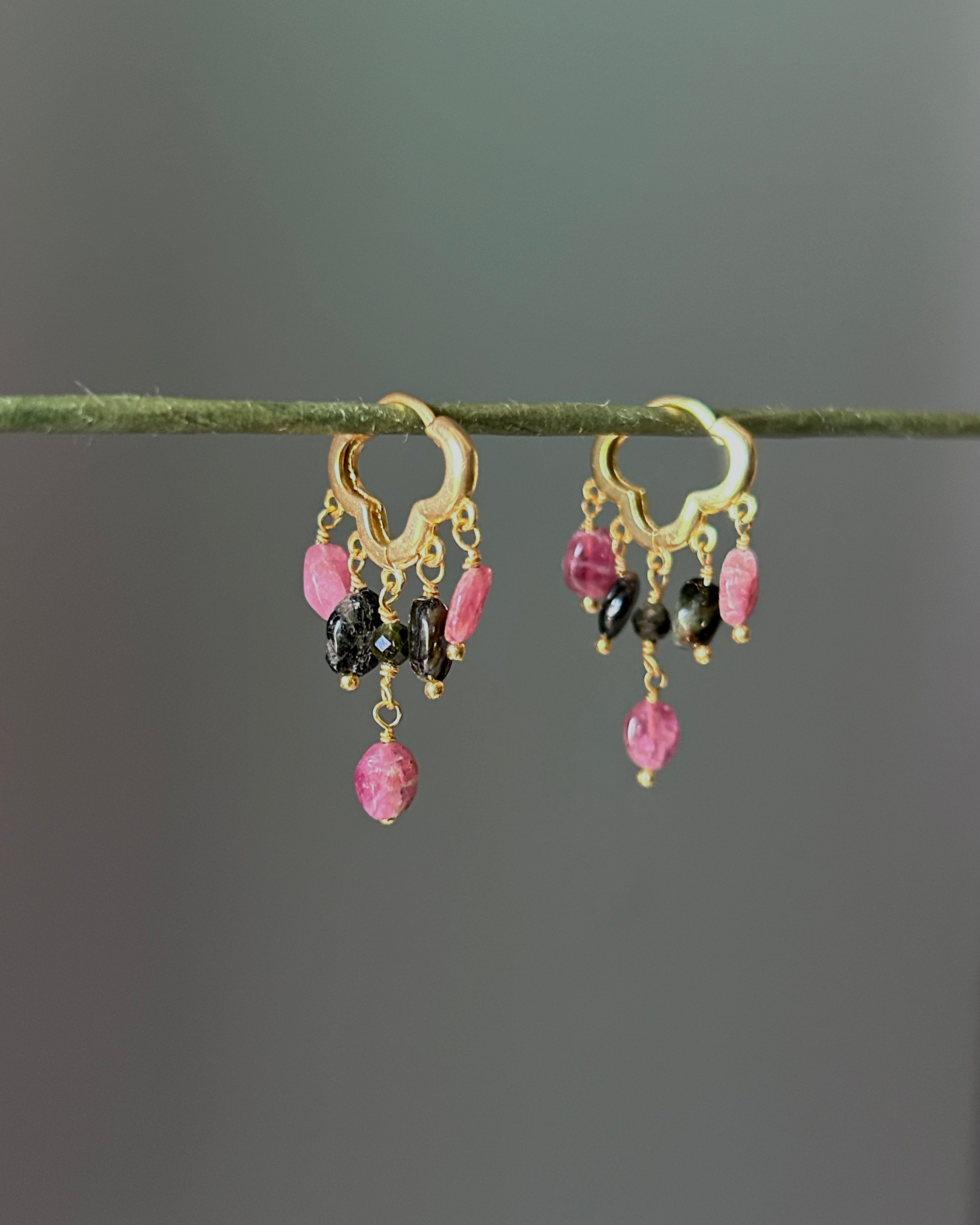 Multi Tourmaline Chandelier Earrings