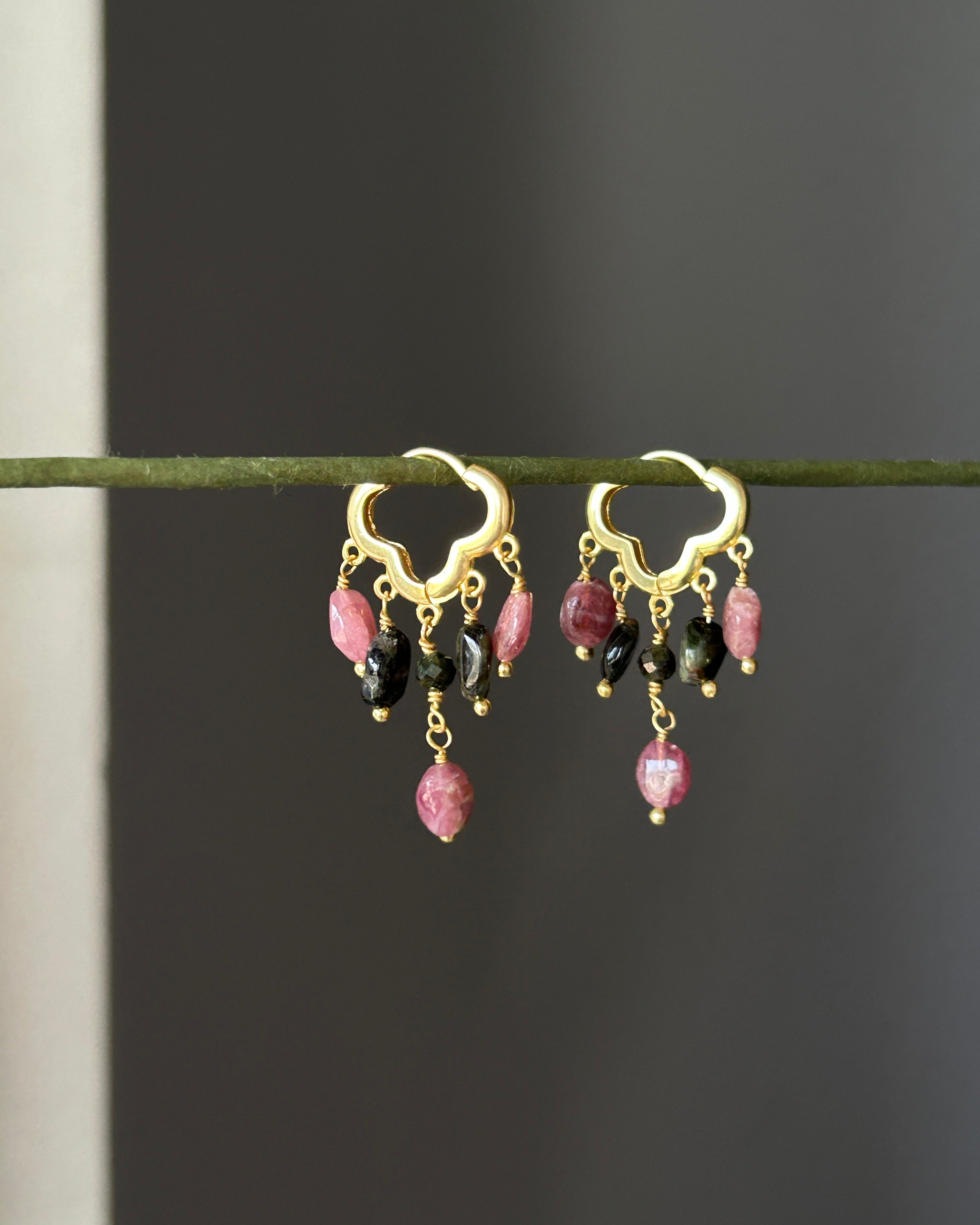 Multi Tourmaline Chandelier Earrings