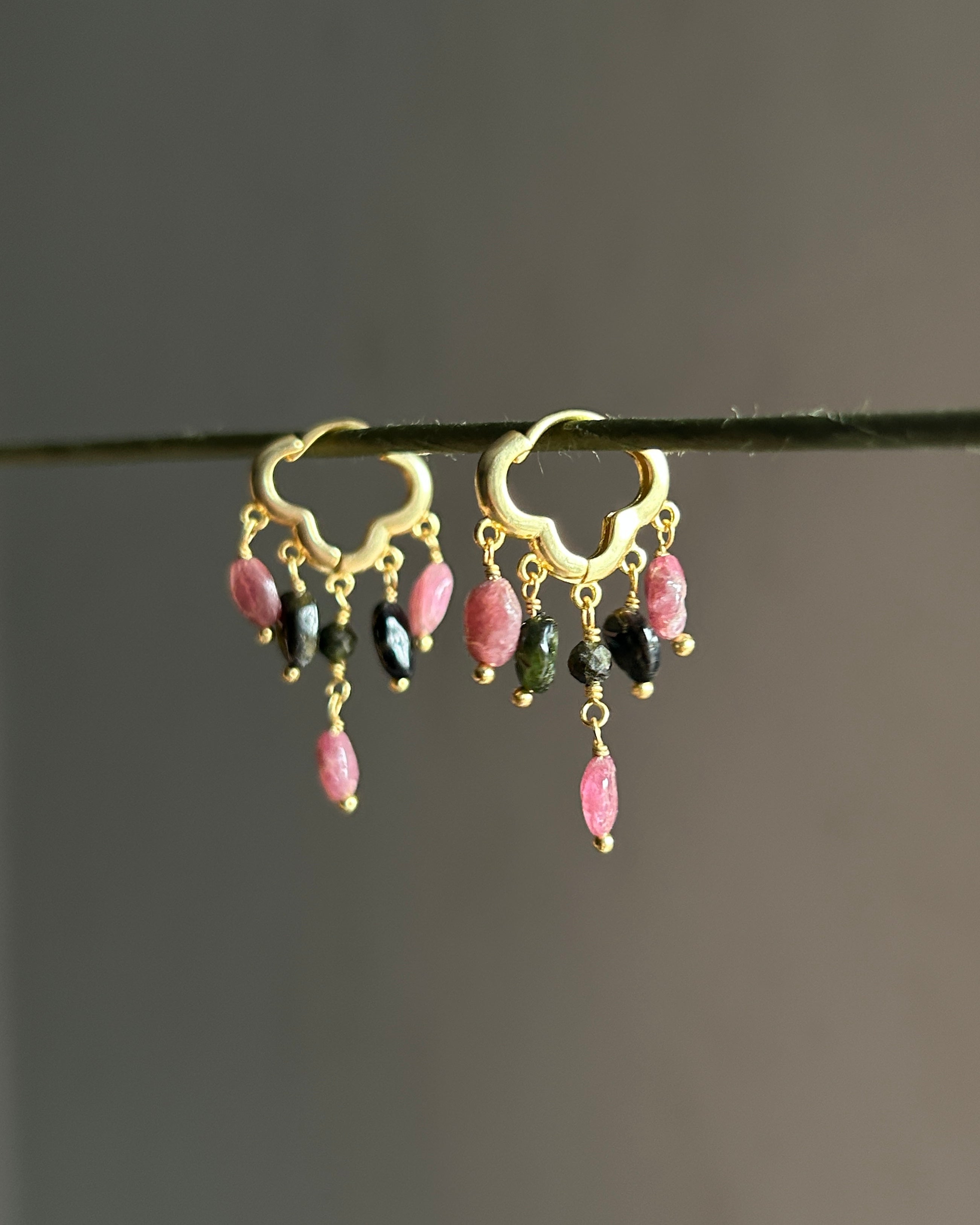 Multi Tourmaline Chandelier Earrings