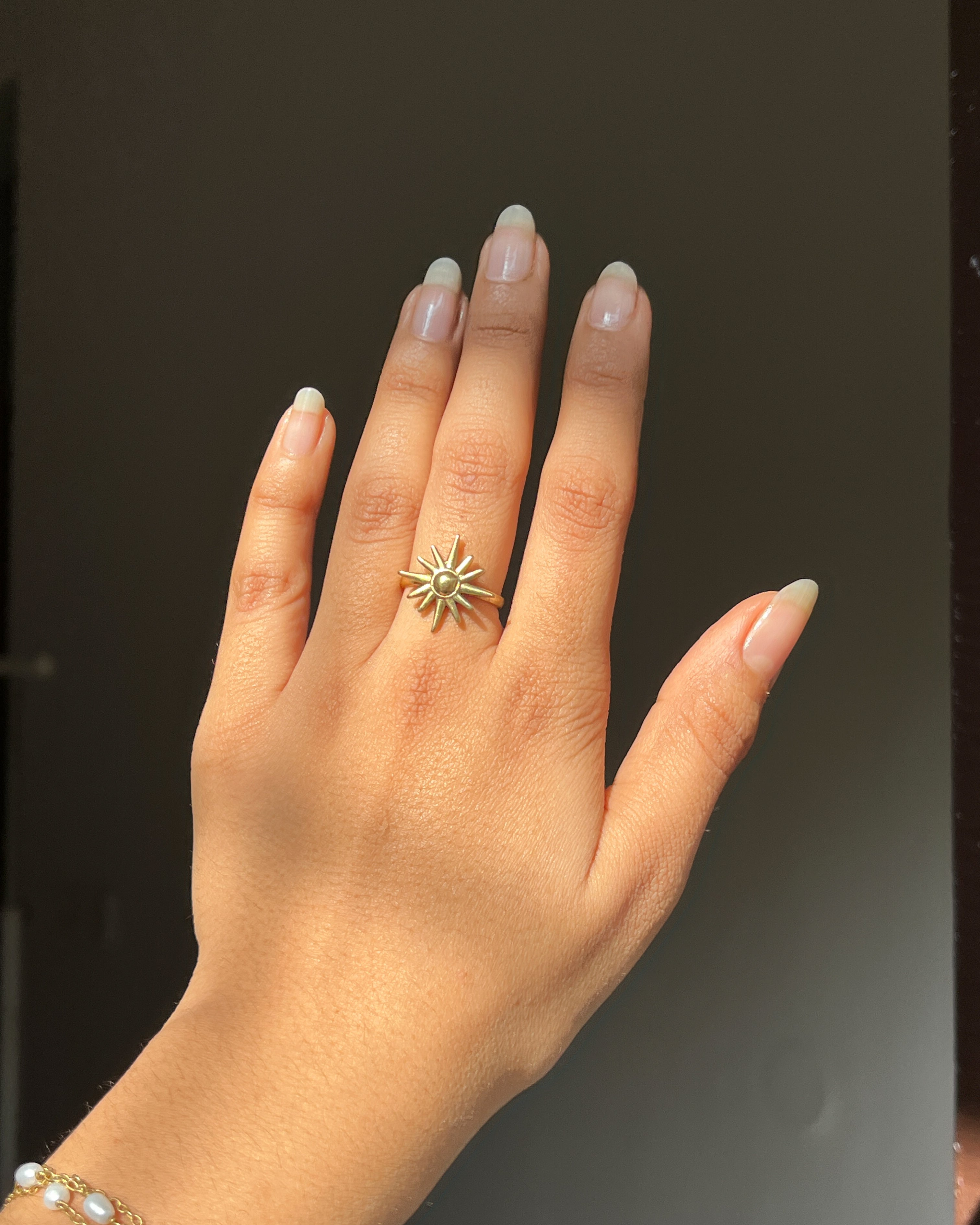 Brass ring with a unique design handmade by A Creator's Studio