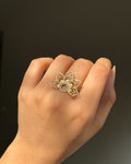 Brass ring with a unique mandala design handmade by A Creator's Studio