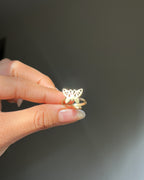 Brass ring with a butterfly design handmade by A Creator's Studio
