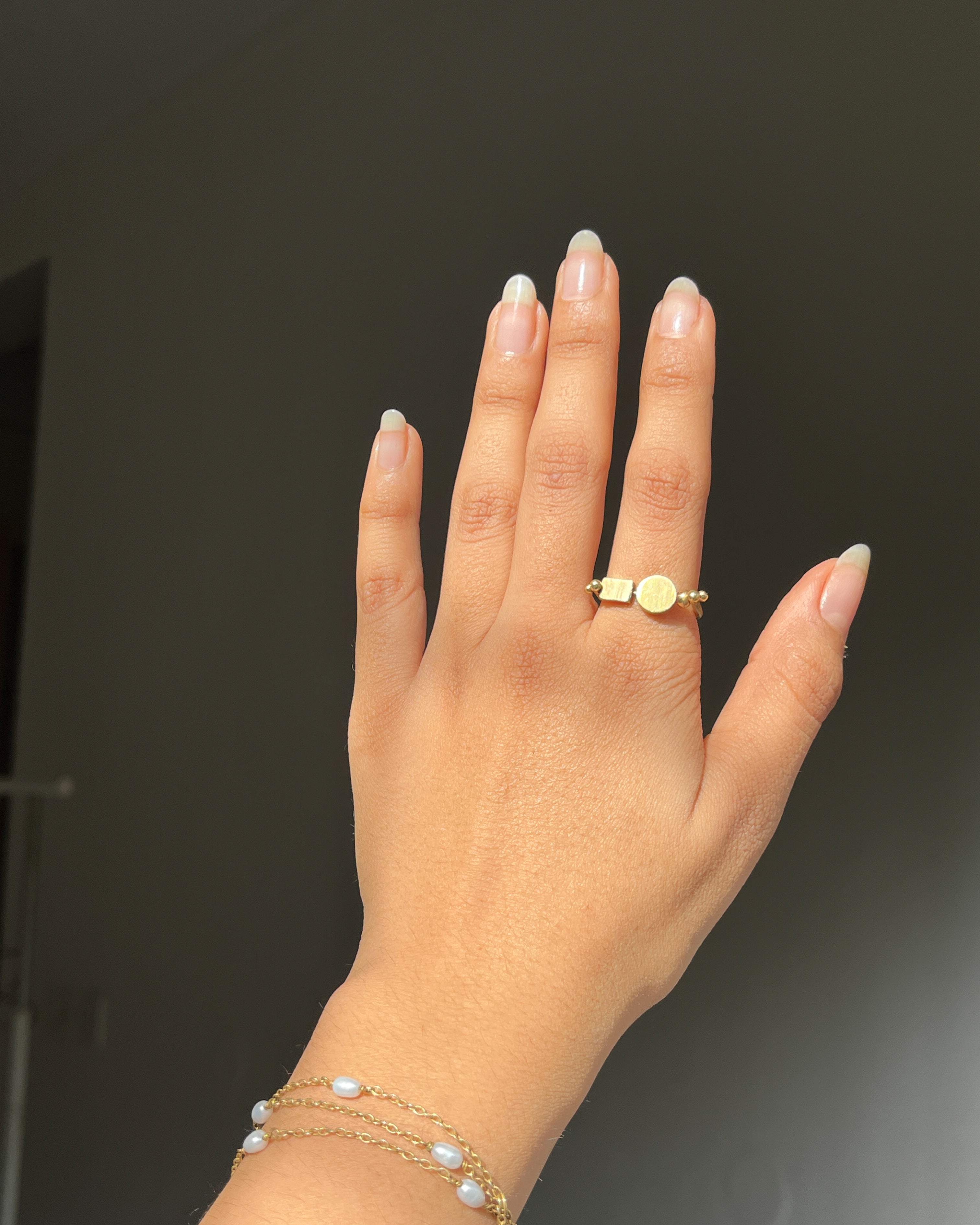 Brass ring with a unique design handmade by A Creator's Studio