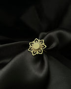 Mandala Flower Ring Brass