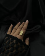 Brass ring with a unique design handmade by A Creator's Studio