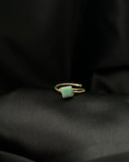 Larimar Crystal Ring Brass