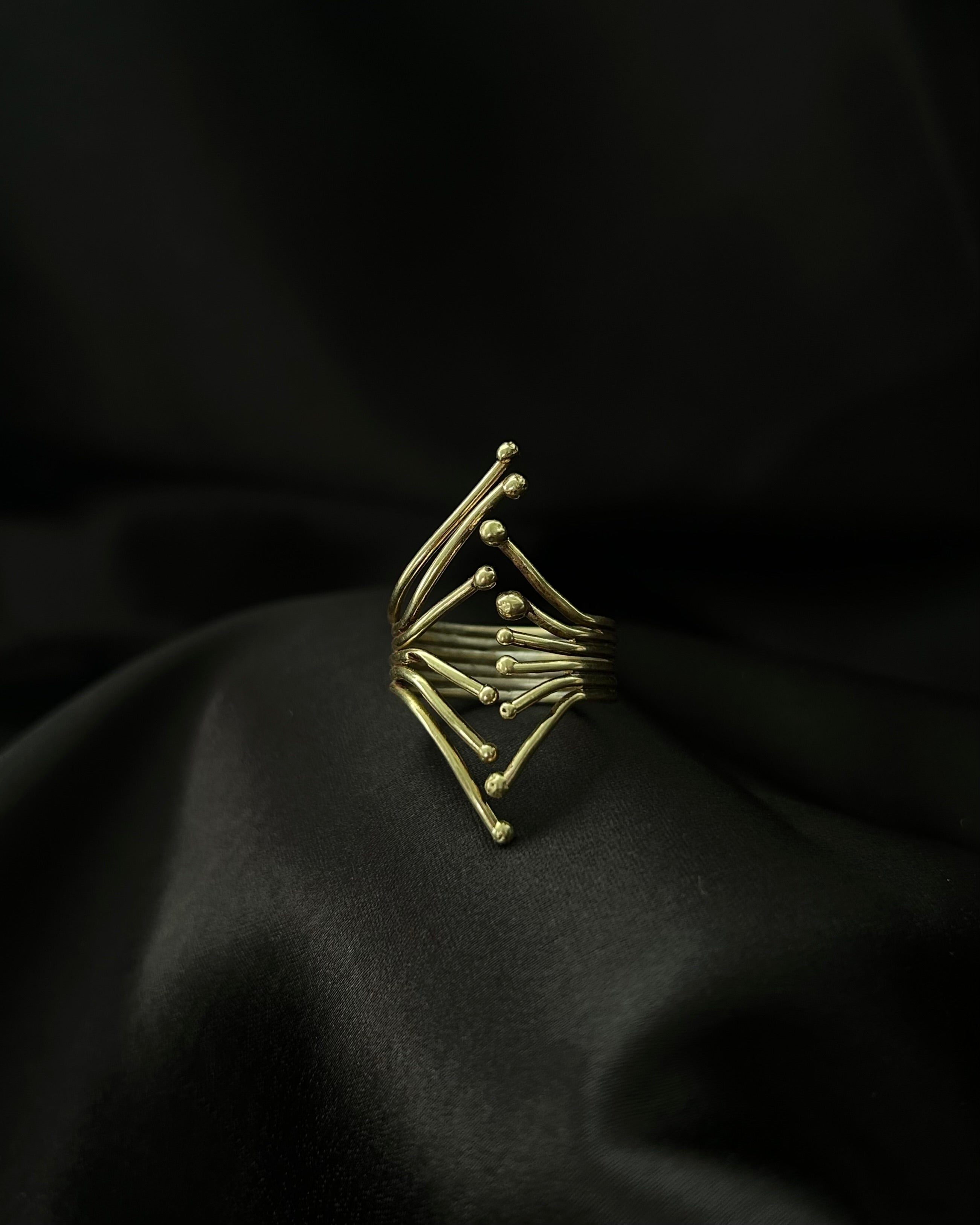 Wavelength Ring Brass