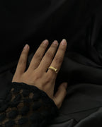 Brass ring with a fish design handmade by A Creator's Studio