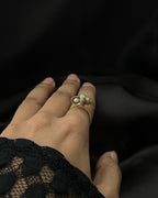 Sea Shell Ring with Pearl Brass