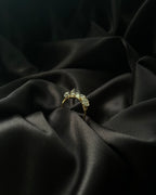 Clear Quartz Chips Ring Brass