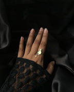 Cat with a Heart Ring Brass