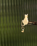 Brass ring with a cat design handmade by A Creator's Studio